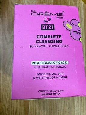BT21 Rose & Hyaluronic Acid Complete Cleansing Towelettes 20 Ct